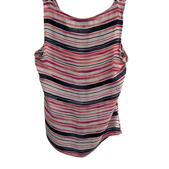 Worthington Striped Sleeveless Top Multicolor Striped Cowl Neck Size S Layering - Picture 2 of 9
